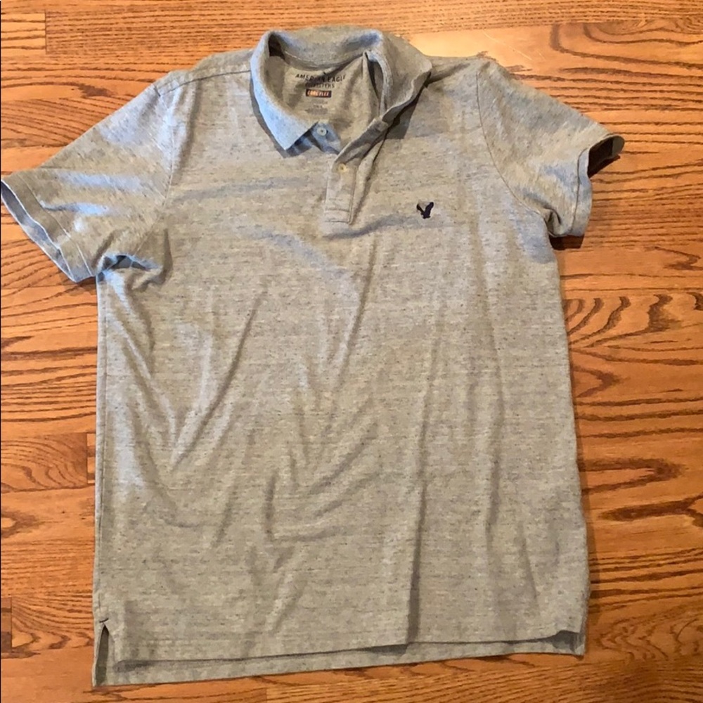 Grey American Eagle core flex polo